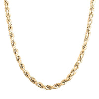 10K Yellow Gold 5mm Laser Rope Necklace 22 Inches 9 Grams
