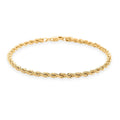 14K Yellow Gold 3.50mm Diamond-cut Rope Chain Bracelet (8.25 In) 8.90 Grams - Sticky add to cart bar
