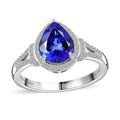 Rhapsody 950 Platinum AAA Tanzanite and E-F VS2 Diamond Ring (Size 9.0) 6.40 Grams 3.15 ctw - Sticky add to cart bar