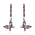 Simulated Multi Color Diamond Earrings in Rhodium Over Sterling Silver 0.80 ctw - Sticky add to cart bar