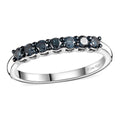 Blue Diamond Band Ring in Platinum Over Sterling Silver (Size 10.0) 0.50 ctw - Sticky add to cart bar