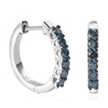 Venice Blue Diamond I2-I3 Hoop Earrings in Platinum Over Sterling Silver 0.75 ctw - Sticky add to cart bar