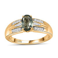 Iliana 18K Yellow Gold AAA Narsipatnam Alexandrite and G-H SI Diamond Ring (Size 7.0) 4.35 Grams 0.85 ctw