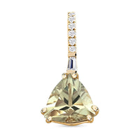 Certified & Appraised Luxoro 14K Yellow Gold AAA Turkizite and I2 Diamond Pendant without Chain 1.95 ctw