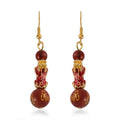 Feng Shui Red Jasper Beaded Pixiu Earrings in Goldtone 25.00 ctw - Sticky add to cart bar