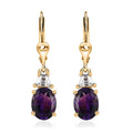 AAA Moroccan Amethyst and Moissanite Earrings in Vermeil Yellow Gold Over Sterling Silver 2.75 ctw - Sticky add to cart bar