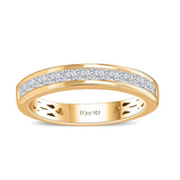 Moissanite Half Eternity Band Ring in Platinum Over Sterling Silver (Size 10.0) 0.60 ctw