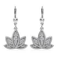 Moissanite Lever Back Earrings in Platinum Over Sterling Silver 0.40 ctw