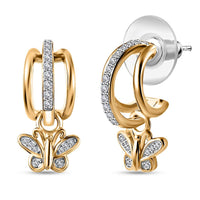 Moissanite Earrings in Vermeil YG and Platinum Over Sterling Silver 0.65 ctw