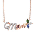 Multi Gemstone 1.20 ctw Necklace in Vermeil Rose Gold Sterling Silver 18 Inches - Sticky add to cart bar