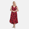 Tamsy Blue Art Pattern Midi Umbrella Dress - One Size Fits Most - Sticky add to cart bar