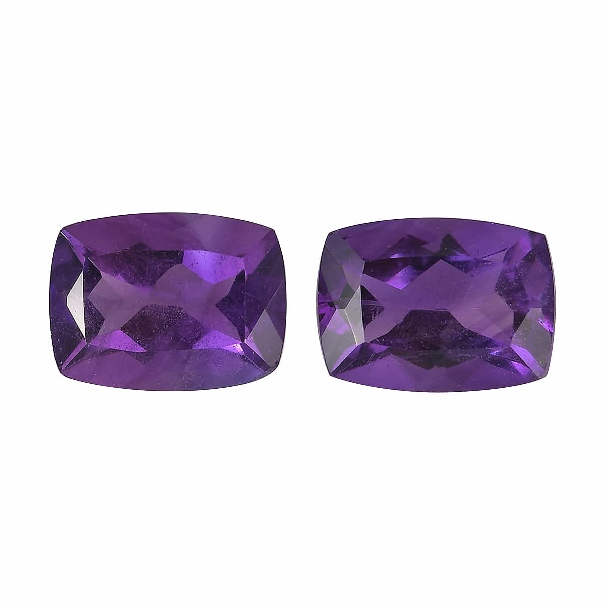 AA Amethyst Set of 2 (Cush 8x6 mm) 2.48 ctw Loose Gemstone