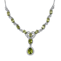 African Amethyst and White Zircon Necklace 18-20 Inches in Platinum Over Sterling Silver 6.75 ctw