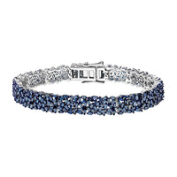 Blue Diamond (IR) Bracelet in Platinum Over Sterling Silver (7.25 In) 5.00 ctw