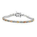 Multi Sapphire, White Zircon Bracelet in Platinum Over Sterling Silver (6.50 In) 7.10 ctw - Sticky add to cart bar