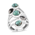 Artisan Crafted Blue Moon Turquoise, White Buffalo Ring in Sterling Silver (Size 10.0) 4.90 ctw - Sticky add to cart bar