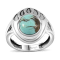 Artisan Crafted Blue Moon Turquoise Solitaire Ring in Sterling Silver (Size 7.0) 2.50 ctw - Sticky add to cart bar