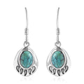Artisan Crafted Blue Moon Turquoise Bear Paw Earrings in Sterling Silver 2.50 ctw - Sticky add to cart bar