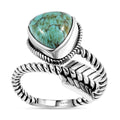 Artisan Crafted Blue Moon Turquoise Arrow Ring in Sterling Silver (Size 10.0) 3.30 ctw - Sticky add to cart bar