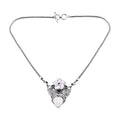 Sajen Silver Carved Bone and Multi Gemstone Necklace 20 Inches in Sterling Silver 2.85 ctw - Sticky add to cart bar