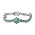 Grandidierite Floral Bracelet in Platinum Over Sterling Silver (6.50 In) 7.85 ctw - Sticky add to cart bar