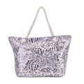 Black Zebra Printed Polyester and Cotton Large Tote Bag (15"x7.9"x15") with handle Drop - Sticky add to cart bar