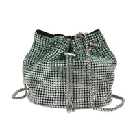 Gradually Change Color Yellow Crystal Bucket Bag (6.7"x4.3"x6.7") with Stainless Steel Strap