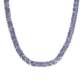 Tanzanite 2 Row Necklace 18 Inches in Platinum Over Sterling Silver 37.10 ctw - Sticky add to cart bar