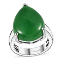 Green Jade Solitaire Ring in Platinum Over Sterling Silver (Size 10.0) 16.15 ctw - Sticky add to cart bar