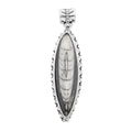 Black Orthoceras Small Pointed Pendant in Silvertone 18.00 ctw - Sticky add to cart bar