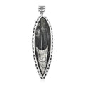 Black Orthoceras Large Pointed Pendant in Silvertone 48.25 ctw - Sticky add to cart bar