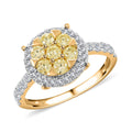 Natural Yellow and White Diamond Ring in 14K Yellow Gold - Sticky add to cart bar