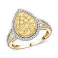14K Yellow Gold I2-I3 Natural Yellow and White Diamond Ring 1.00 ctw - Sticky add to cart bar