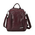 Burgundy Faux Leather Crossbody Bag (10"x5"x13.4") with Handle Drop and Shoulder Strap (47") - Sticky add to cart bar