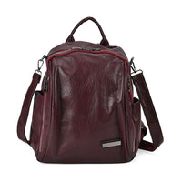 Burgundy Faux Leather Crossbody Bag (10"x5"x13.4") with Handle Drop and Shoulder Strap (47")