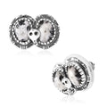 Artisan Crafted White Buffalo Snake Earrings in Black Oxidized Sterling Silver 3.75 ctw - Sticky add to cart bar