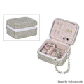 Silver Color Sparkling Crystal and Velvet Jewelry Box (4.72"x3.94"x2.56") - Sticky add to cart bar