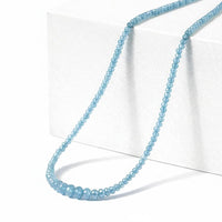 Rhapsody 950 Platinum AAAA Santa Maria Aquamarine Beaded Graduated Necklace 18-20 Inches 70.00 ctw