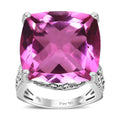 Radiant Orchid Quartz Solitaire Ring in Platinum Over Sterling Silver (Size 10.0) 22.75 ctw - Sticky add to cart bar
