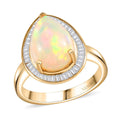 Luxoro 10K Yellow Gold AAA Ethiopian Welo Opal, Diamond (0.30 cts) Ring (Size 10.0) 4.40 ctw - Sticky add to cart bar