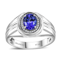 Rhapsody 950 Platinum AAAA Tanzanite, Diamond (E-F, VS2) Ring (Size 10.0) (11.75 g) 2.25 ctw