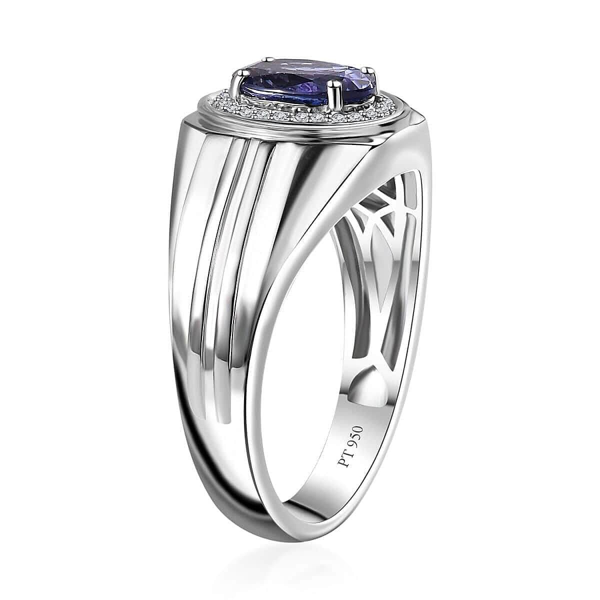 Rhapsody 950 Platinum AAAA Tanzanite, Diamond (E-F, VS2) Ring (Size 10.0) (11.75 g) 2.25 ctw (4)