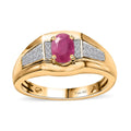 Epic Deal Mozambique Ruby, Moissanite Ring in Vermeil YG Over Sterling Silver (Size 10.0) 1.20 ctw - Sticky add to cart bar