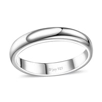 Platinum Over Sterling Silver Band Ring (Size 10.0) (3.65 g)