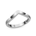 Platinum Over Sterling Silver Wishbone Ring (Size 9.0) 1.60 Grams - Sticky add to cart bar