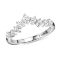 Moissanite Wishbone Ring in Platinum Over Sterling Silver (Size 10.0) 0.25 ctw - Sticky add to cart bar