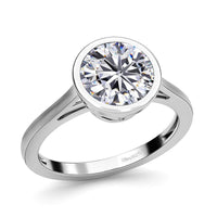 Moissanite Solitaire Ring in Platinum Over Sterling Silver (Size 10.0) 2.00 ctw
