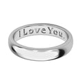 Platinum Over Sterling Silver I Love You Engraved Band Ring (Size 5.0) (2.50 g) - Sticky add to cart bar
