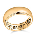 Platinum Over Sterling Silver Forever Yours Engraved Band Ring (Size 5.0) (4 g) - Sticky add to cart bar