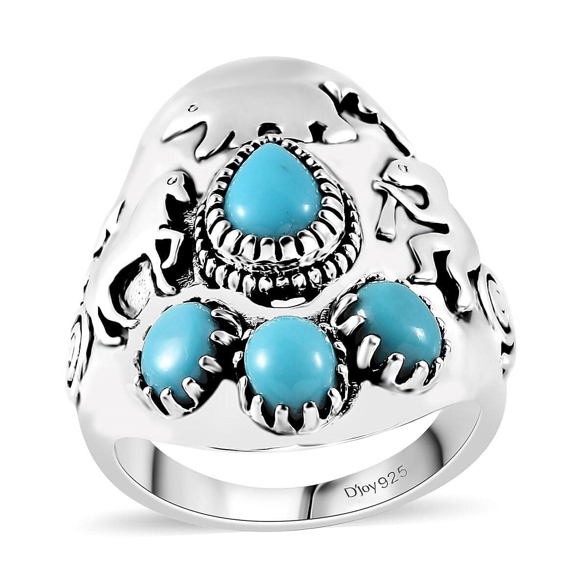 Premium Sleeping Beauty Turquoise Ring in Sterling Silver 1.75 ctw